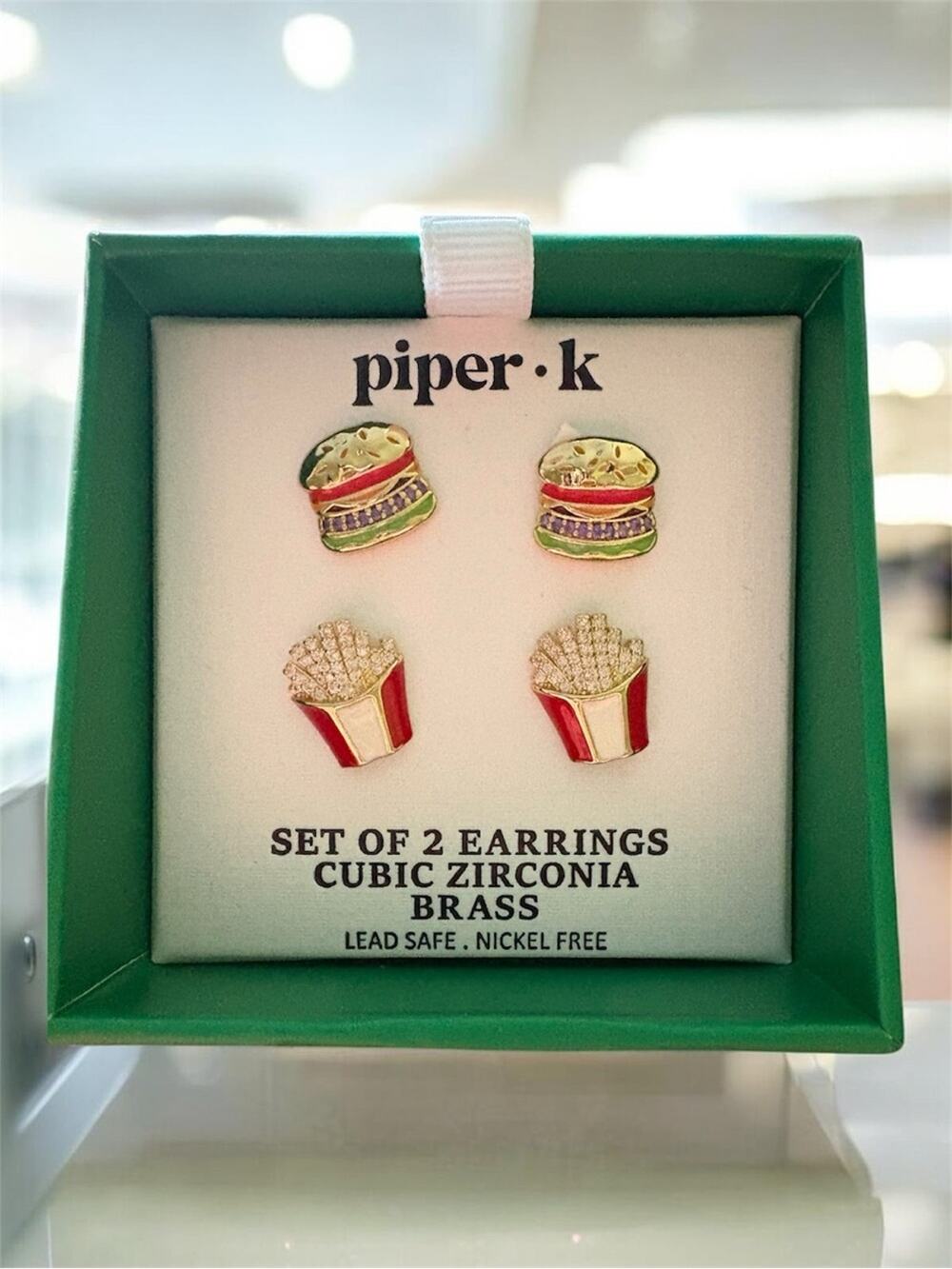 Piper K Burger & Fries Earring Set